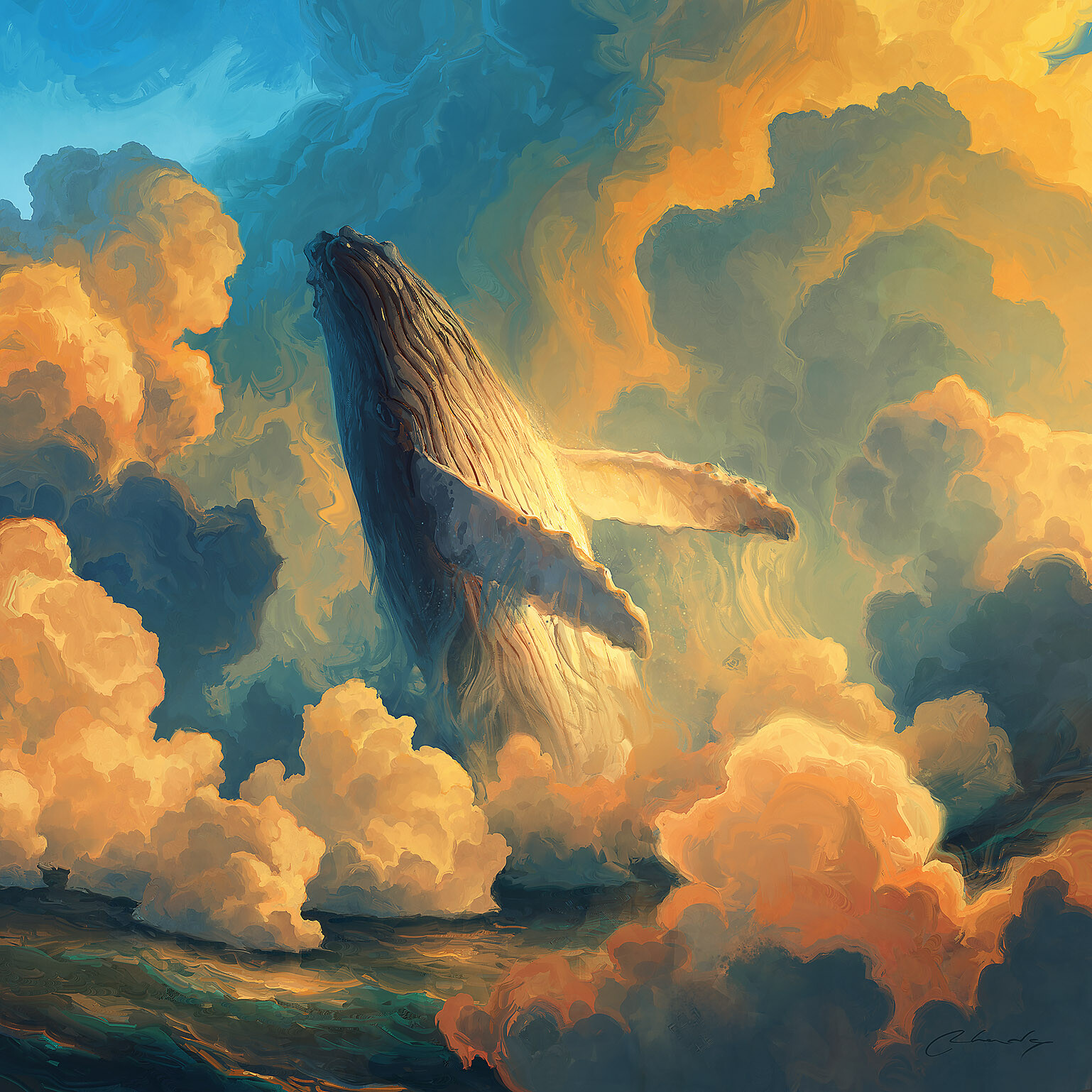 Fantasy Whale Art by Artem Chebokha