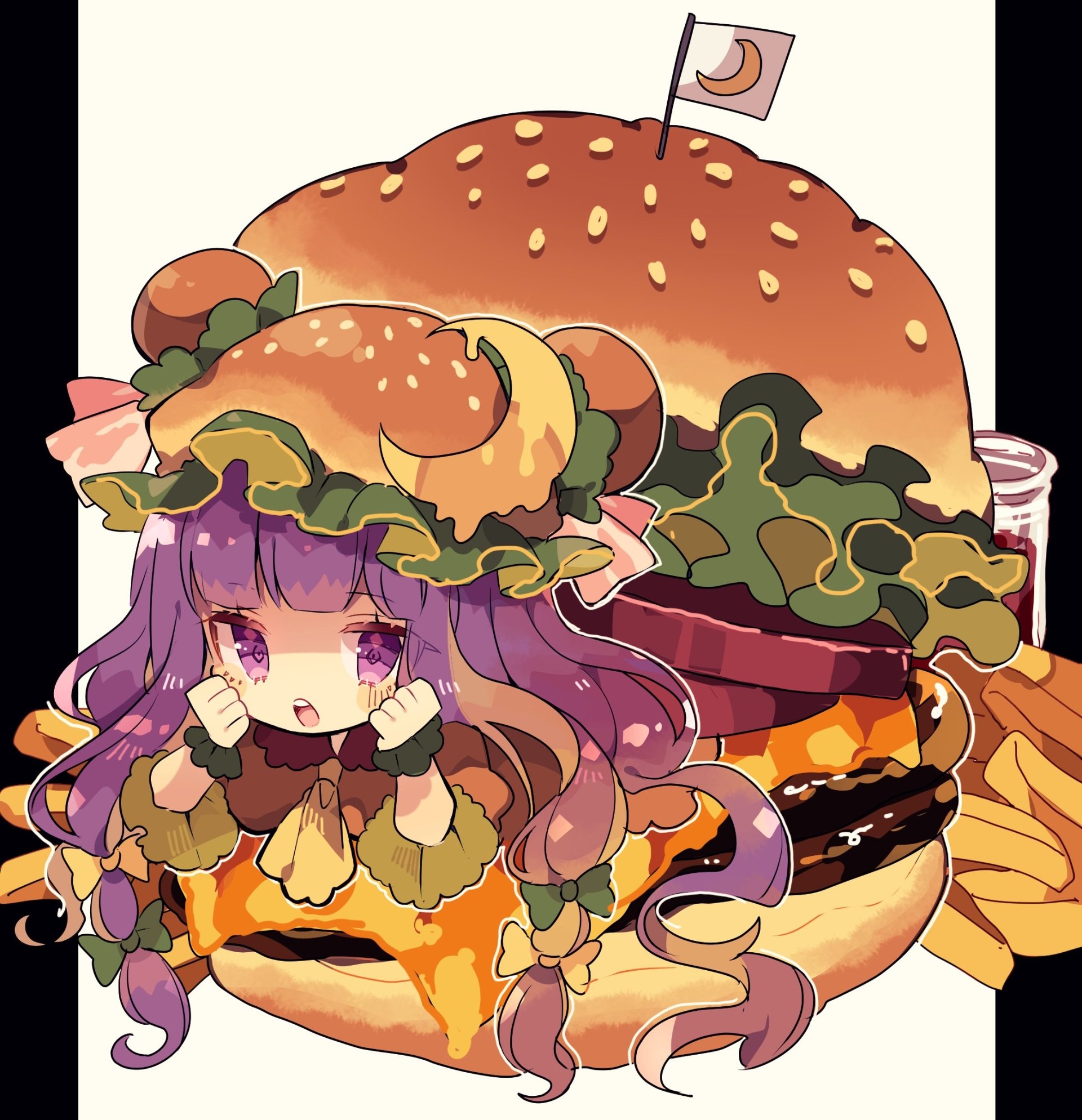 Download Hamburger Patchouli Knowledge Anime Touhou Art
