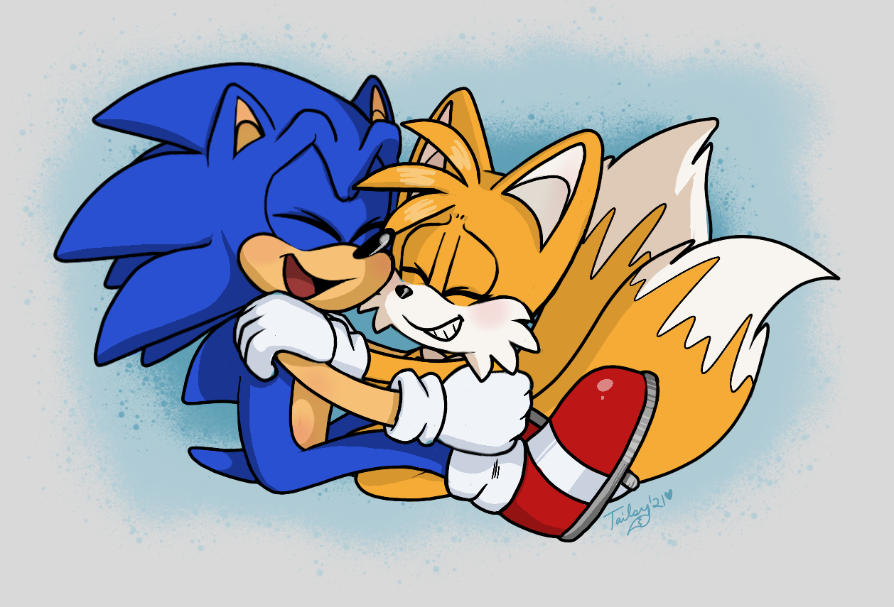 Download Hug Miles 'Tails' Prower Video Game Sonic The Hedgehog Art