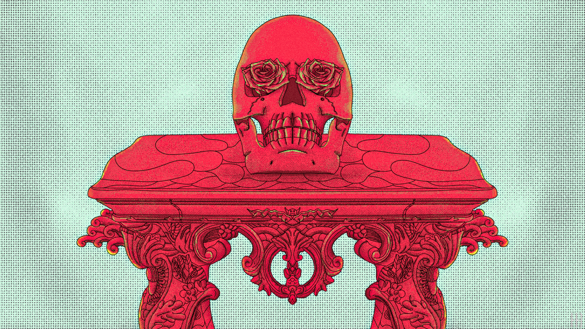 Skull on the Table by LUXMENSE