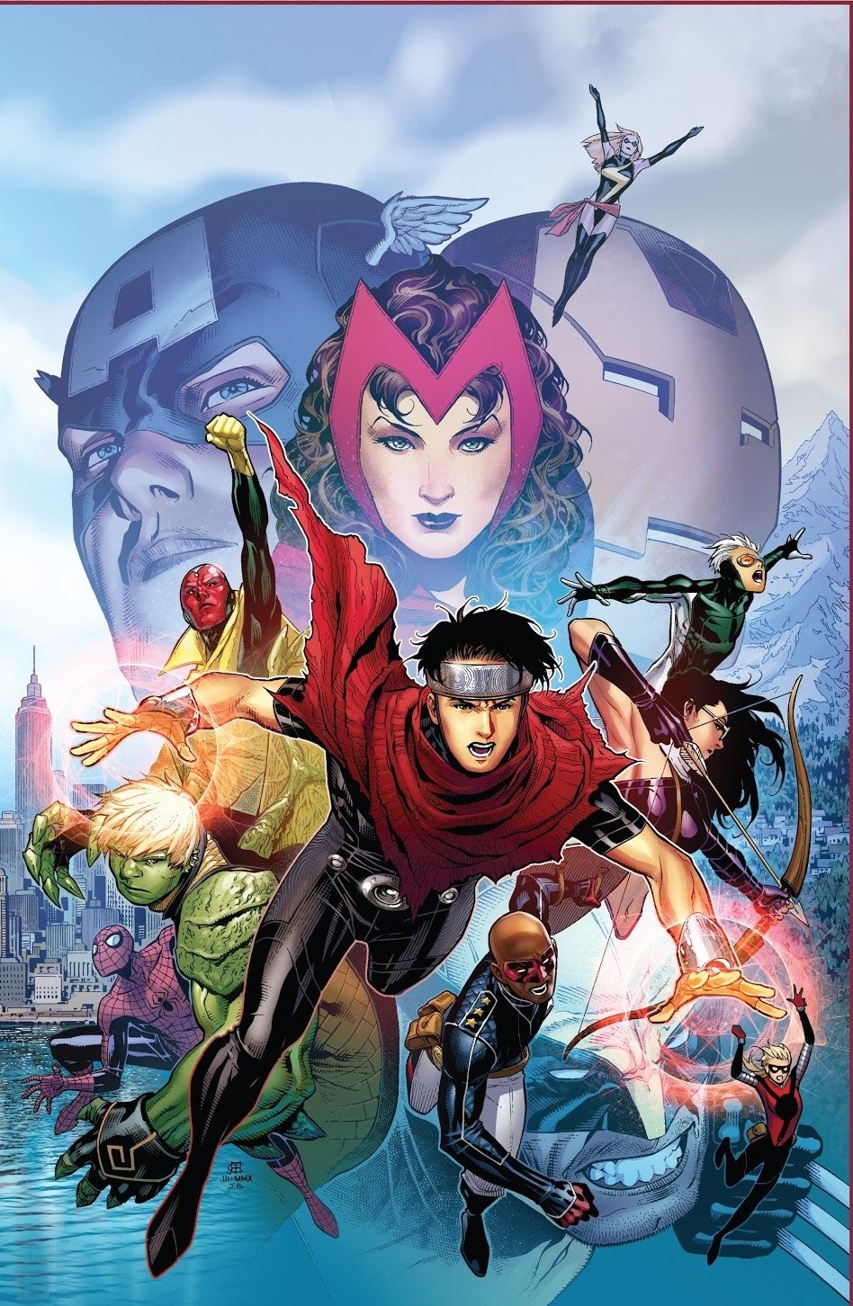 Download Vision (Marvel Comics) Wolverine Cassandra Lang Iron Man Captain America Carol Danvers Ms. Marvel Scarlet Witch Speed (Marvel Comics) Spider Man Hulkling (Marvel Comics) Patriot (Marvel Comics) Wiccan (Marvel Comics) Comic Avengers: The Children's Crusade Art