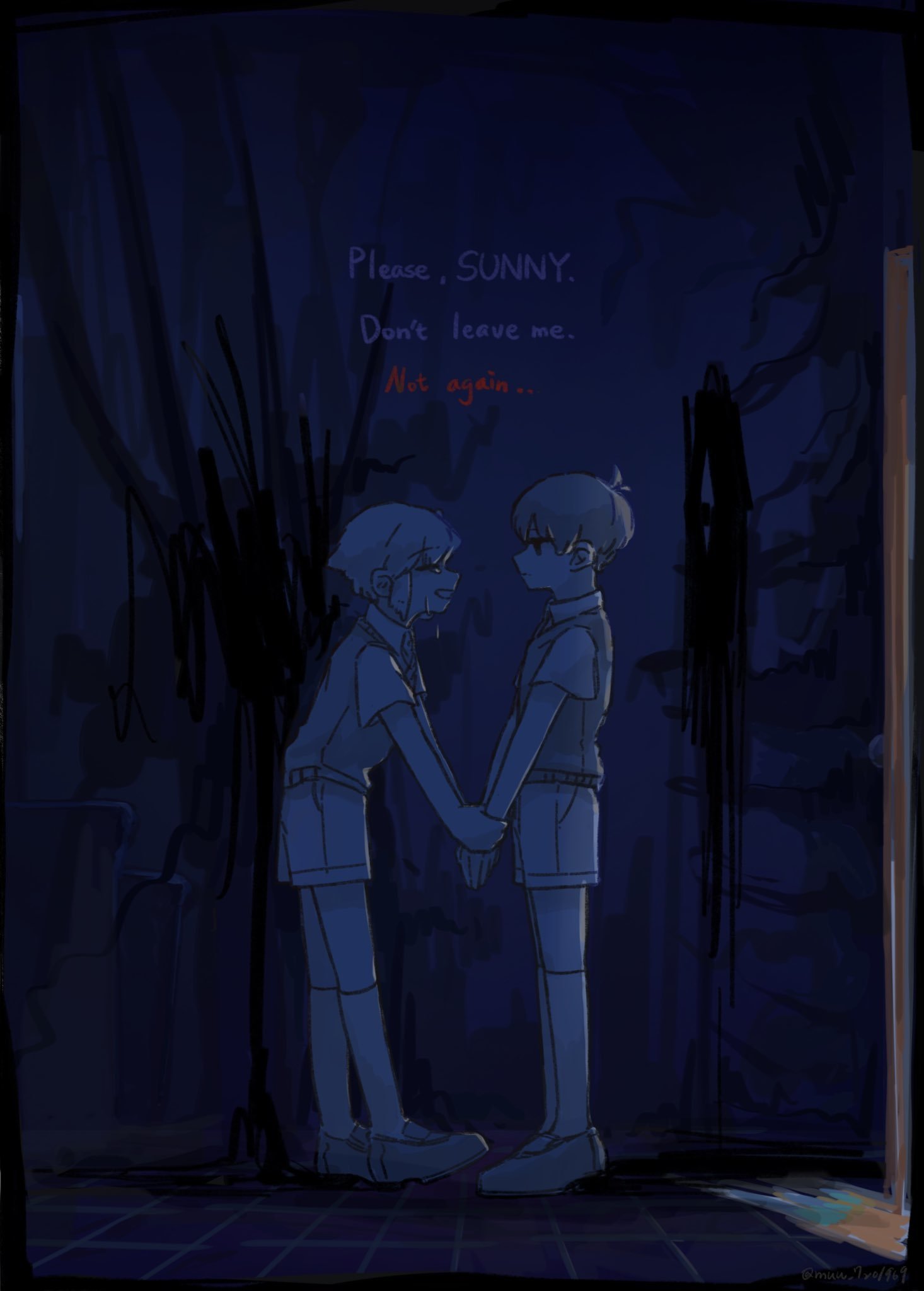 Download Something (Omori) Basil (Omori) Sunny (Omori) Video Game OMORI Art