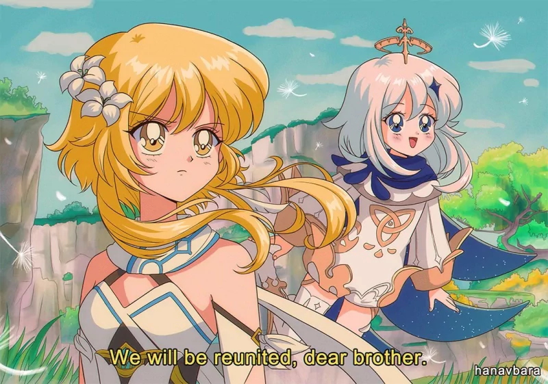 Paimon (Genshin Impact) Lumine (Genshin Impact) video game Genshin Impact Image