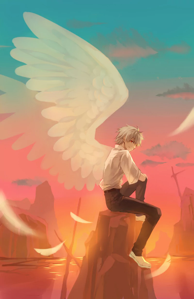 wings Kaworu Nagisa Anime Neon Genesis Evangelion Image