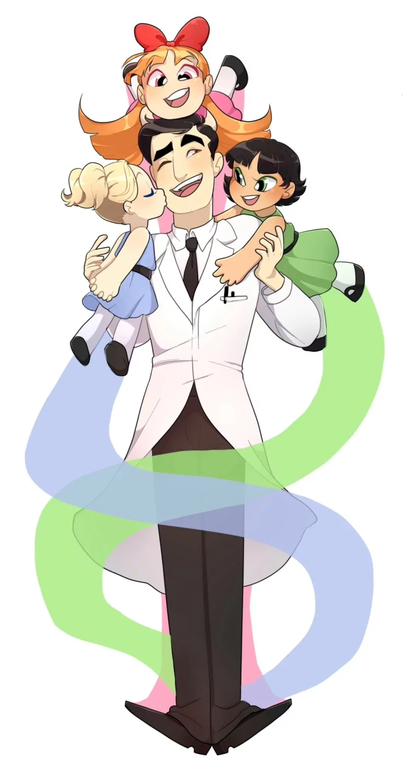 Professor Utonium Buttercup (Powerpuff Girls) Bubbles (Powerpuff Girls) Blossom (Powerpuff Girls) TV Show The Powerpuff Girls (1998) Image