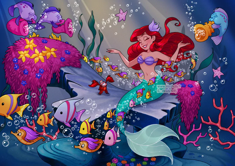 fish red hair Sebastian (The Little Mermaid) mermaid Ariel (The Little Mermaid) movie The Little Mermaid (1989) Image