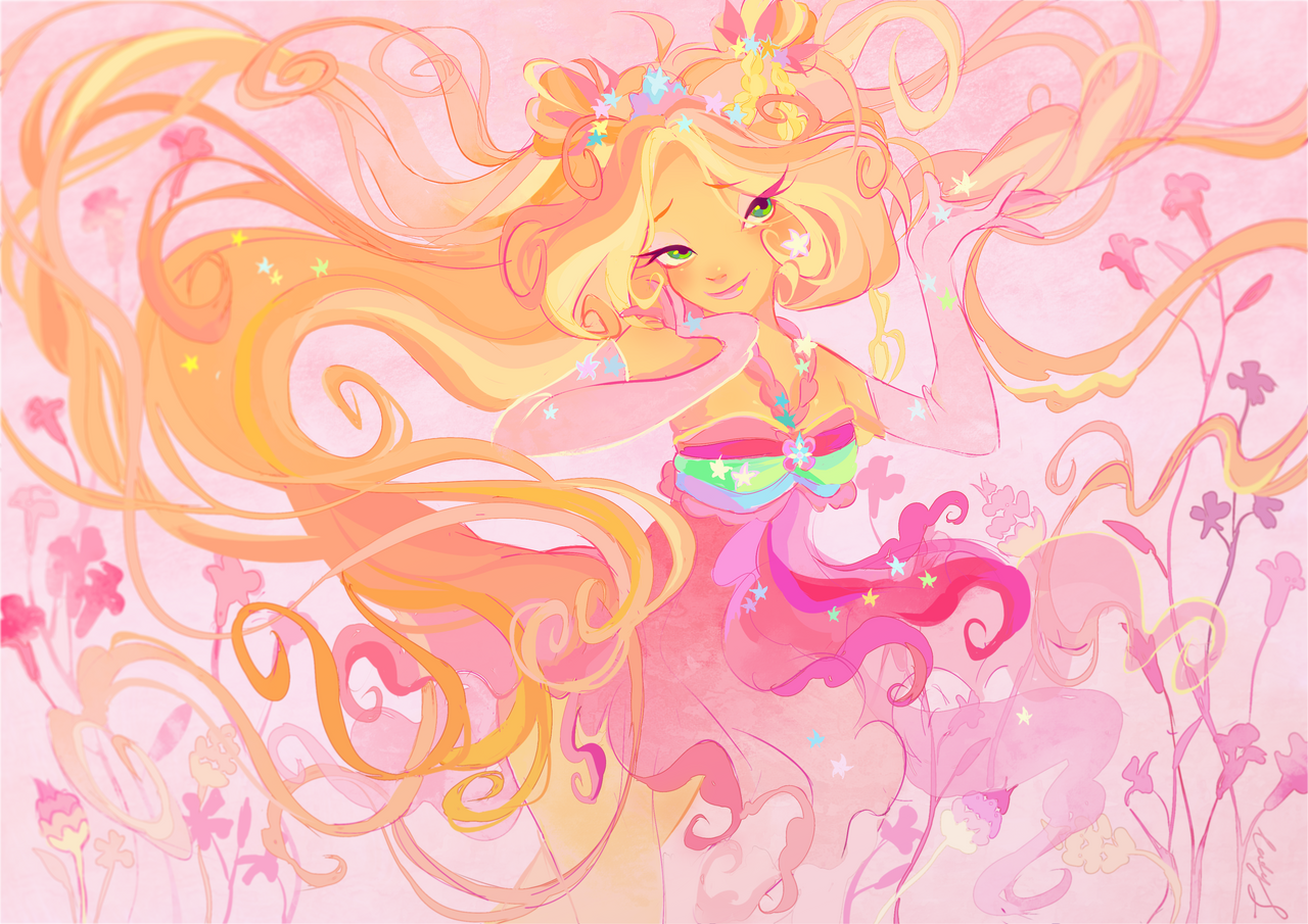 Download Long Hair Fairy Flora (Winx Club) TV Show Winx Club Art