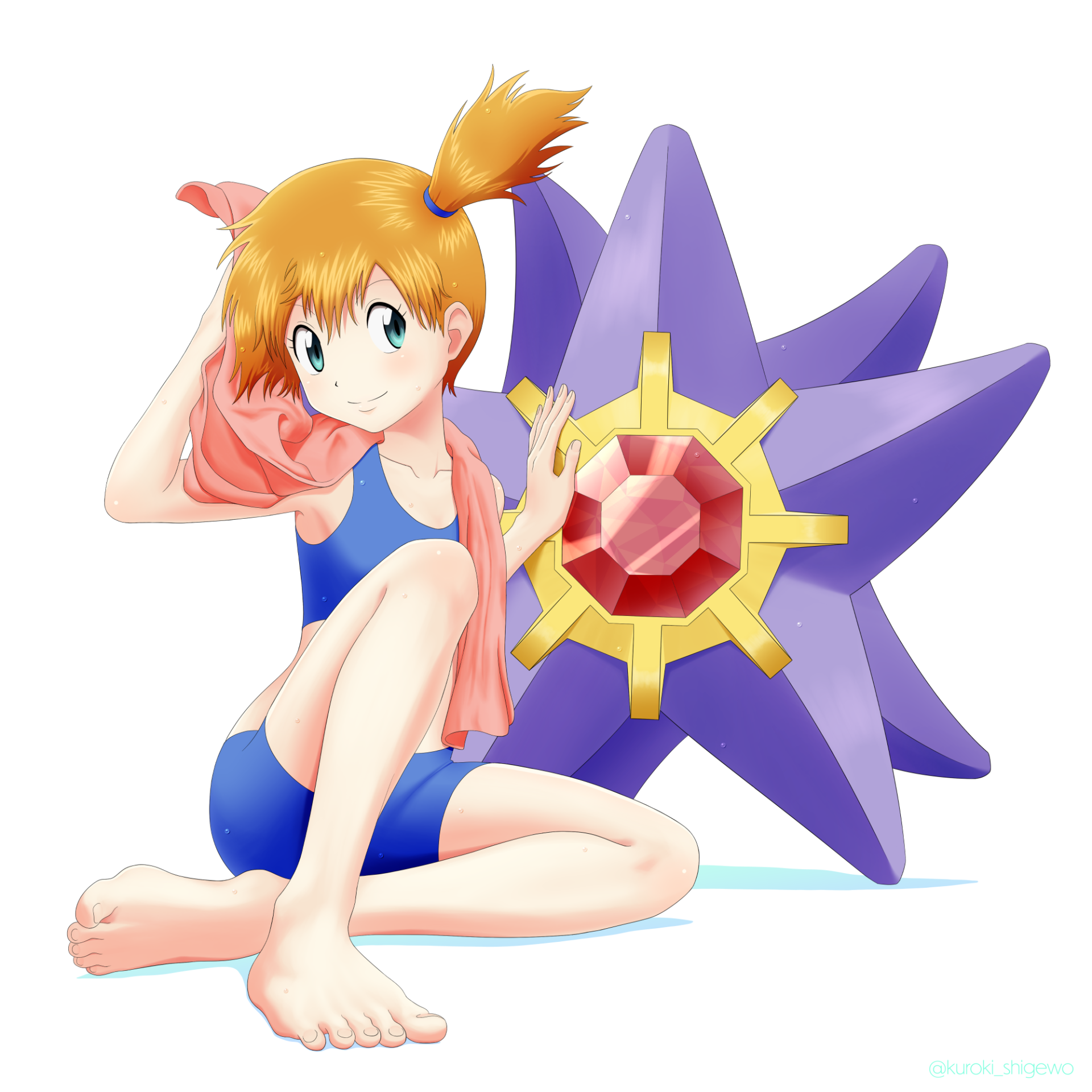 Download Orange Hair Feet Swimsuit Starmie (Pokémon) Misty (Pokémon) Video Game Pokemon: FireRed And LeafGreen Art