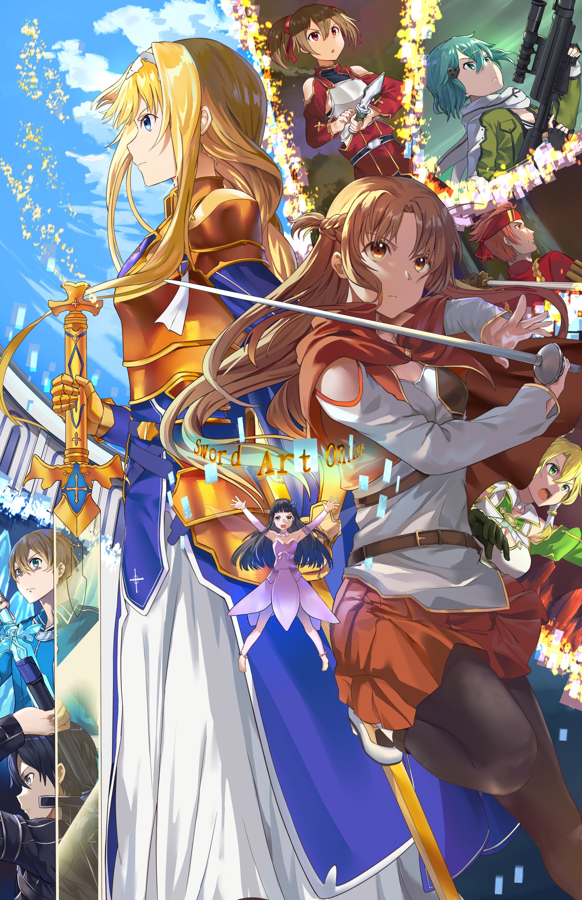 Download Klein (Sword Art Online) Ryoutarou Tsuboi Silica (Sword Art Online) Shino Asada Eugeo (Sword Art Online) Kirito (Sword Art Online) Leafa (Sword Art Online) Yui (Sword Art Online) Asuna Yuuki Alice Zuberg Anime Sword Art Online Kirito And Asuna Art
