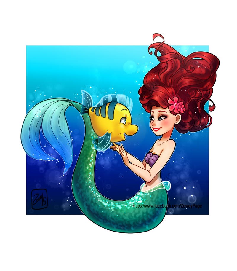 Download Red Hair Mermaid Flounder (The Little Mermaid) Ariel (The Little Mermaid) Movie The Little Mermaid (1989) Art