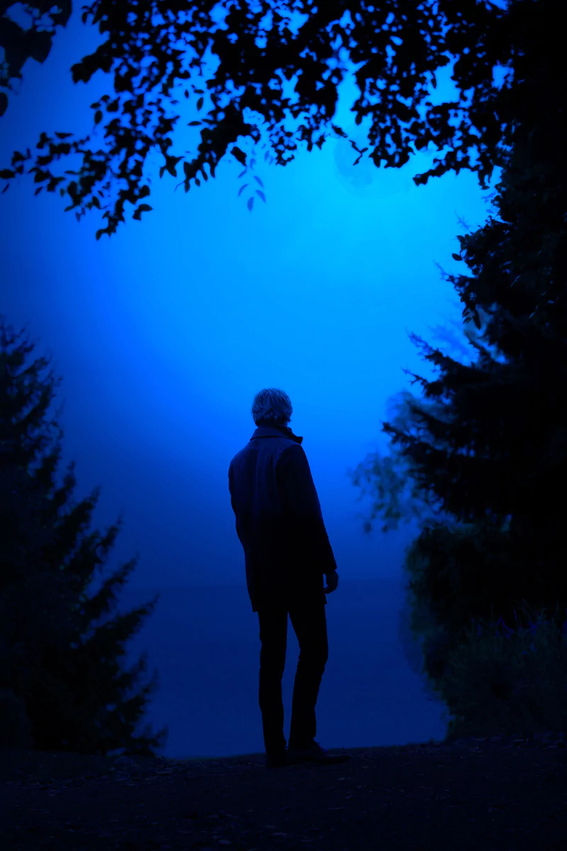  Homme de nuit au clair de lune