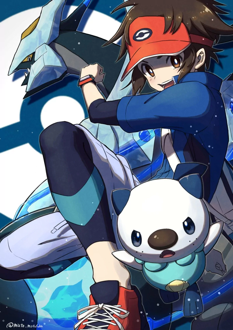 Kyurem Black (Pokemon) Kyurem (Pokemon) Oshawott (Pokémon) Nate (Pokémon) video game Pokemon: Black and White 2 Image