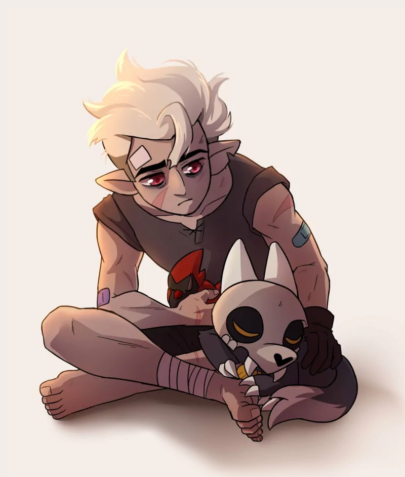 Flapjack (The Owl House) sleeping blonde barefoot Hunter (The Owl House) King Clawthorne TV Show The Owl House Image