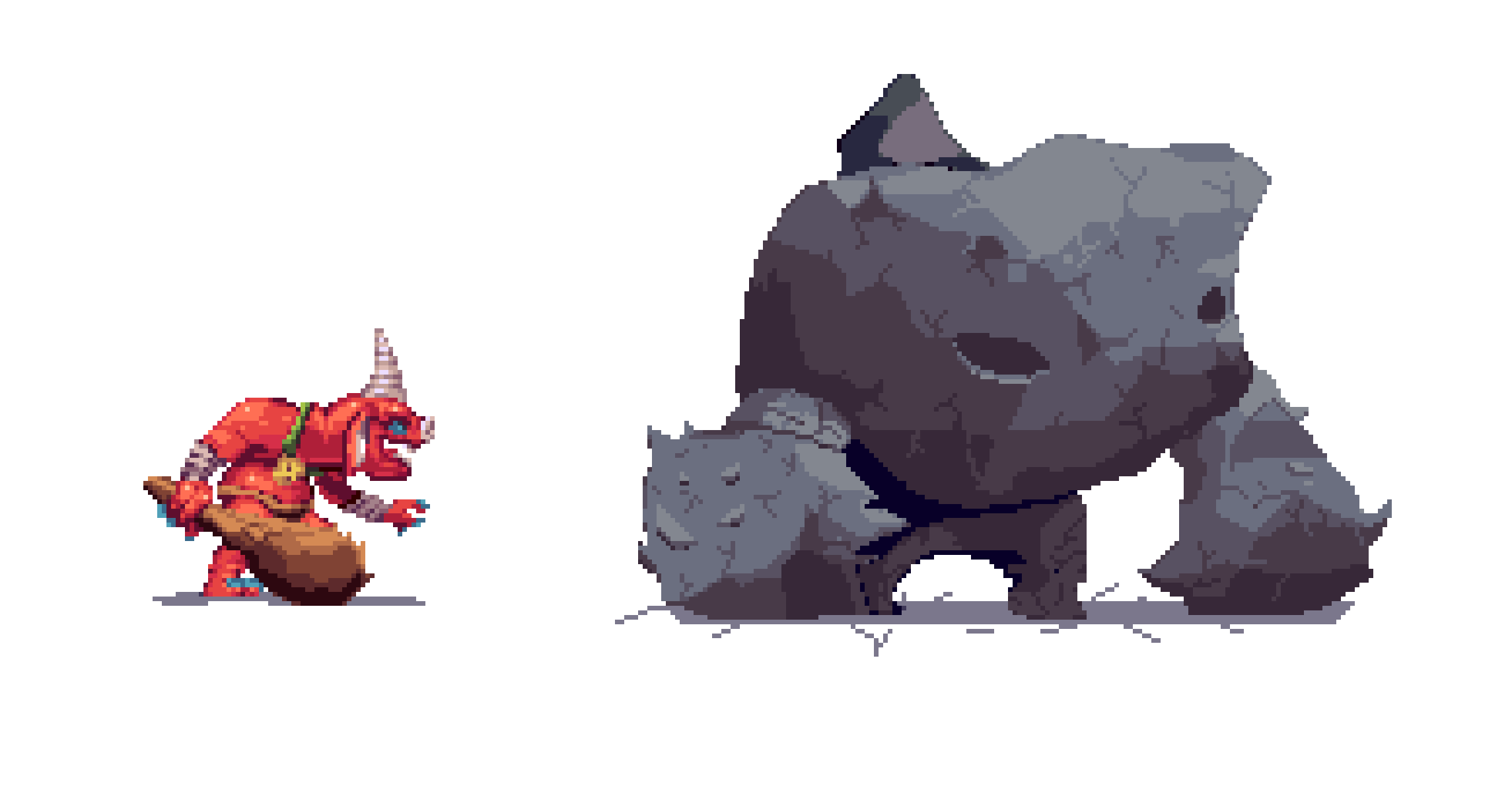 A Bokoblin And A Stone Talus From Botw