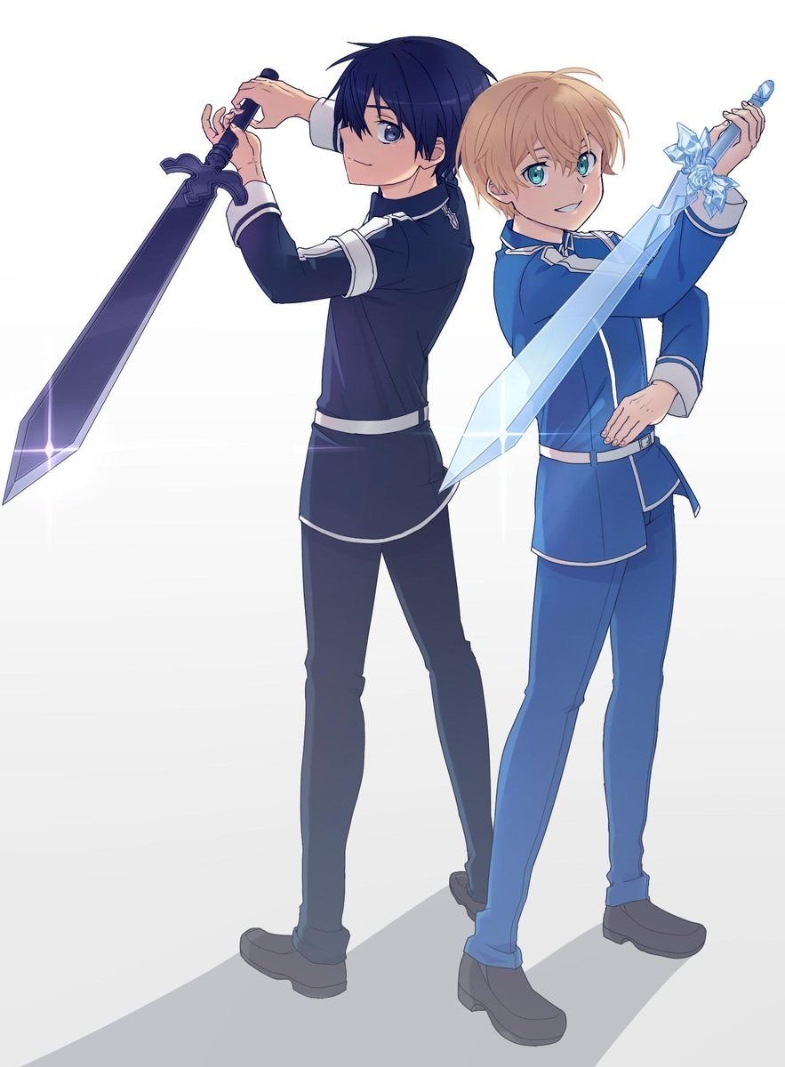 Download Blue Rose Sword (Sword Art Online) Night Sky Sword (Sword Art Online) Kirito (Sword Art Online) Eugeo (Sword Art Online) Anime Sword Art Online: Alicization Art