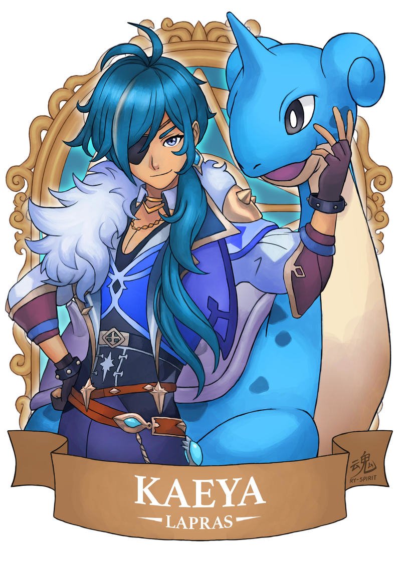 Download Eye Patch Genshin Impact Pokemon Lapras (Pokémon) Kaeya (Genshin Impact) Video Game Crossover Art