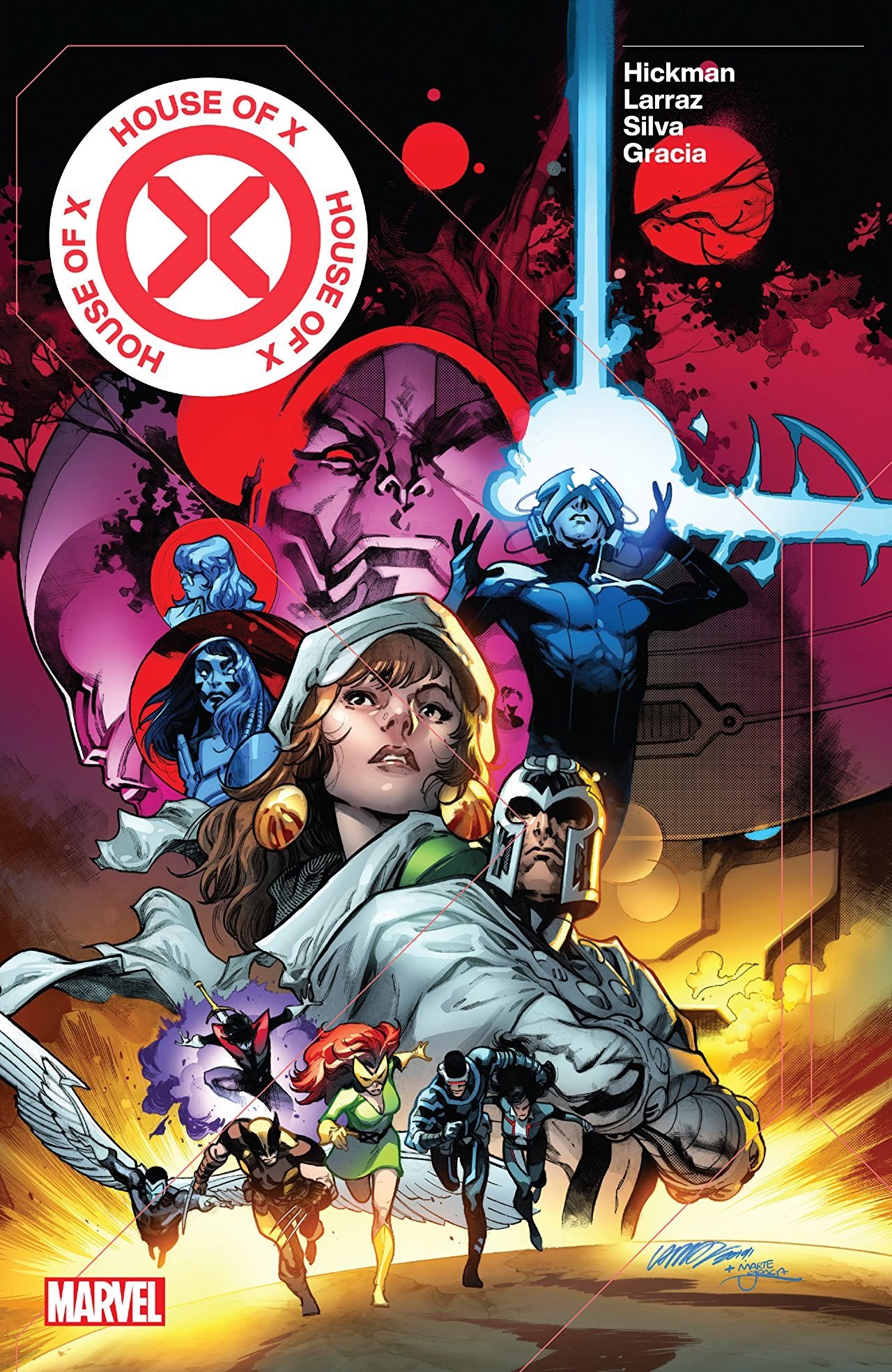 Download Archangel (Marvel Comics) Marvel Girl Jean Grey Cyclops (Marvel Comics) Nightcrawler (Marvel Comics) Professor X Moira MacTaggert Magneto (Marvel Comics) Comic House Of X Art
