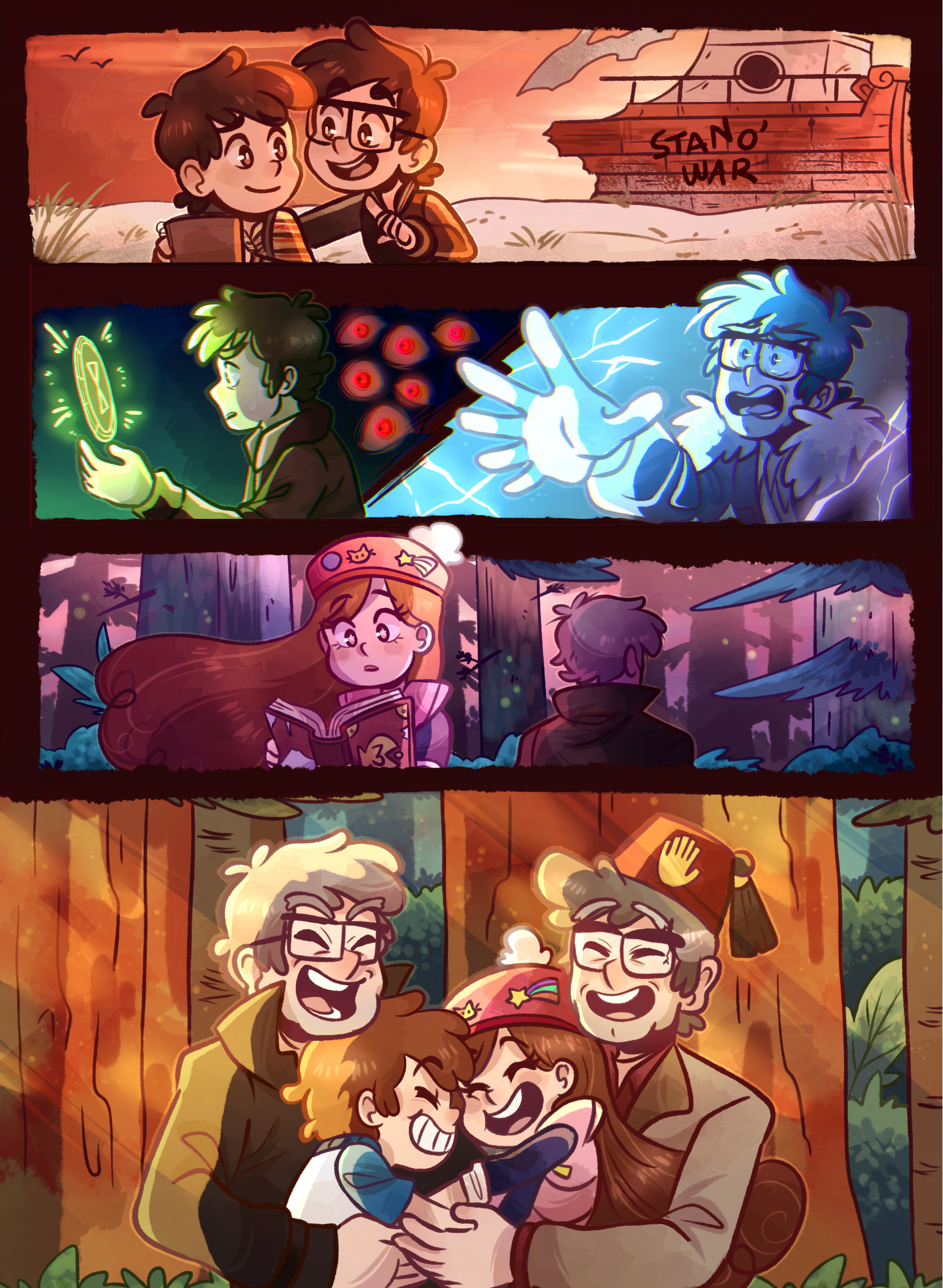 Download Ford Pines Stanley Pines Mabel Pines Dipper Pines TV Show Gravity Falls Art