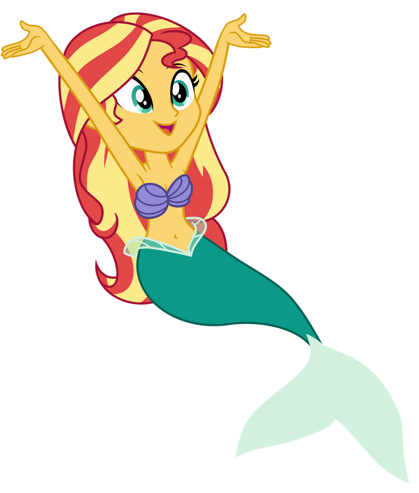 Download The Little Mermaid Mermaid Sunset Shimmer TV Show My Little Pony: Equestria Girls Art