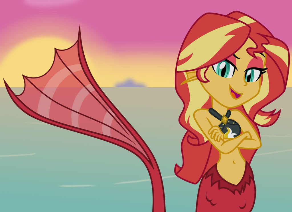 Download Mermaid Sunset Shimmer TV Show My Little Pony: Equestria Girls Art