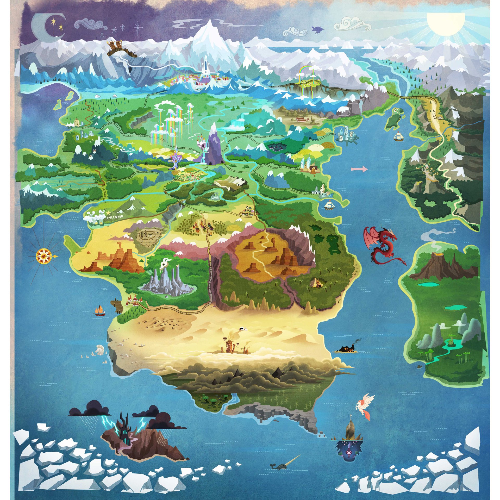 Download Map Equestria (My Little Pony) TV Show My Little Pony: Friendship Is Magic Art