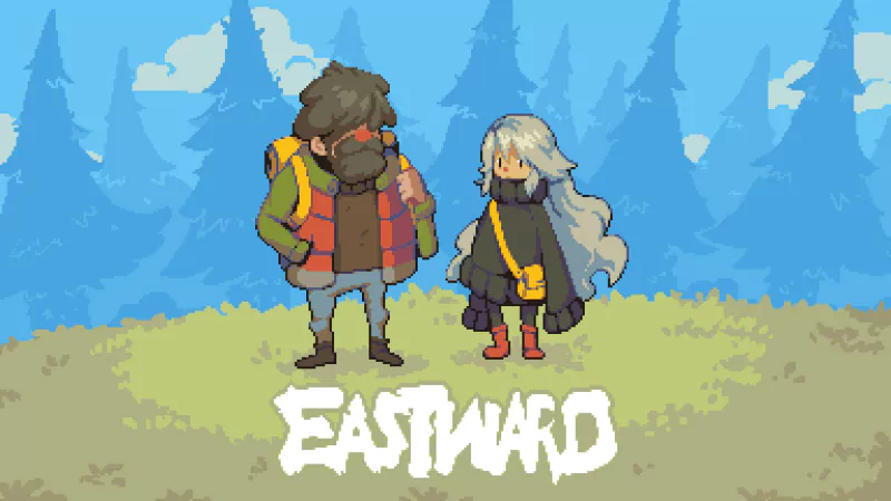 video game Eastward pixel art adventure characters Image