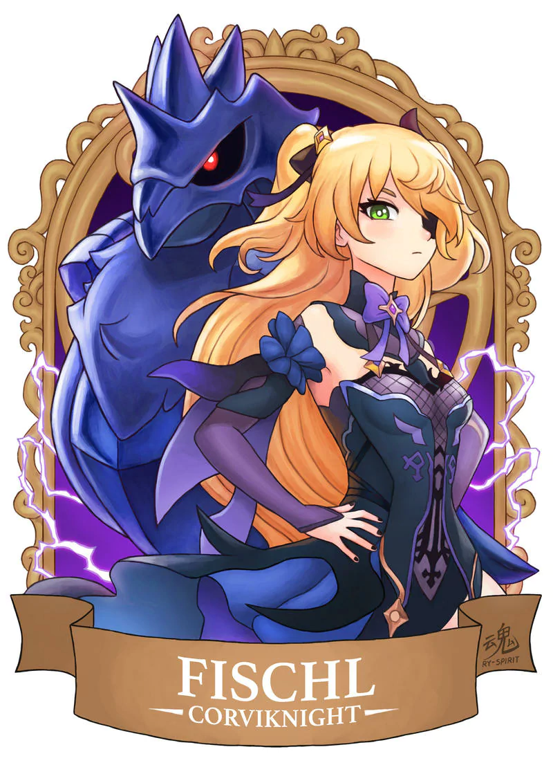 Genshin Impact Pokemon Corviknight (Pokémon) Fischl (Genshin Impact) video game crossover Image