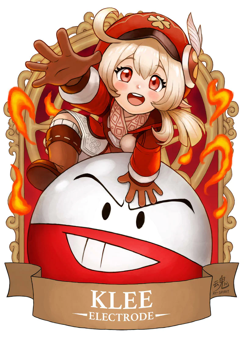 Genshin Impact Pokemon Electrode (Pokémon) Klee (Genshin Impact) video game crossover Image