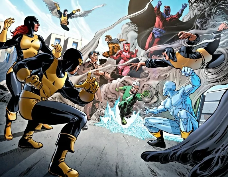 Scarlet Witch Beast (Marvel Comics) Quicksilver (Marvel Comics) Toad (Marvel comics) Magneto (Marvel Comics) Iceman (Marvel Comics) Angel (Marvel Comics) Jean Grey Cyclops (Marvel Comics) Comic X-Men Image