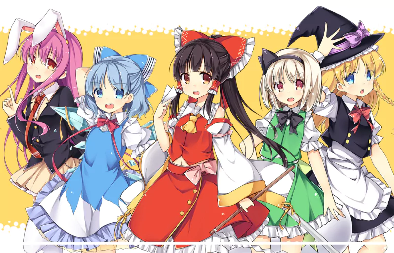 Marisa Kirisame Youmu Konpaku Reimu Hakurei Cirno (Touhou) Reisen Udongein Inaba Anime Touhou Image