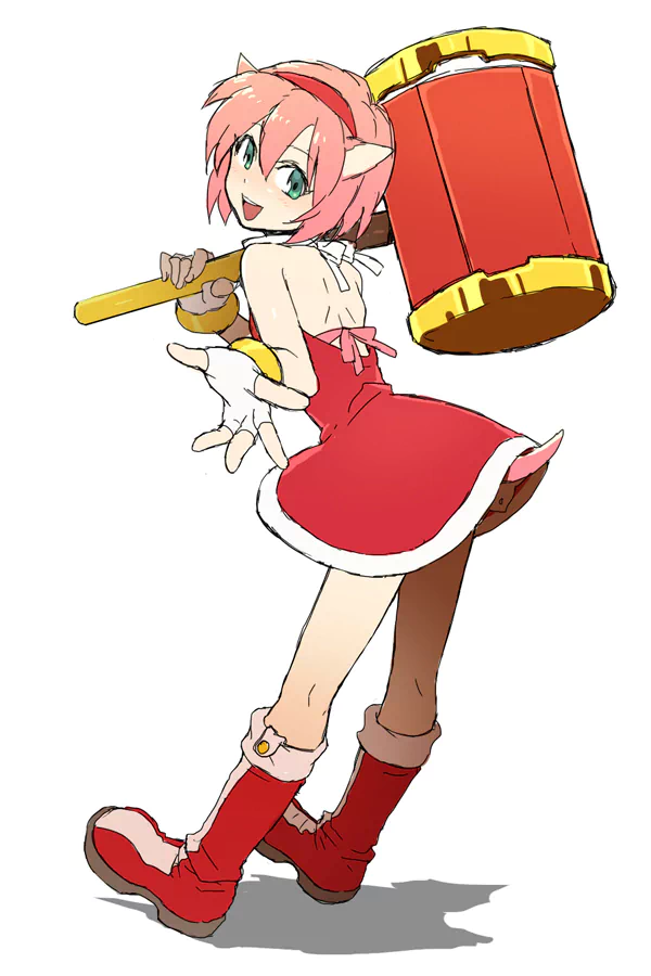 pink hair Piko Piko Hammer humanized Amy Rose video game Sonic the Hedgehog Image