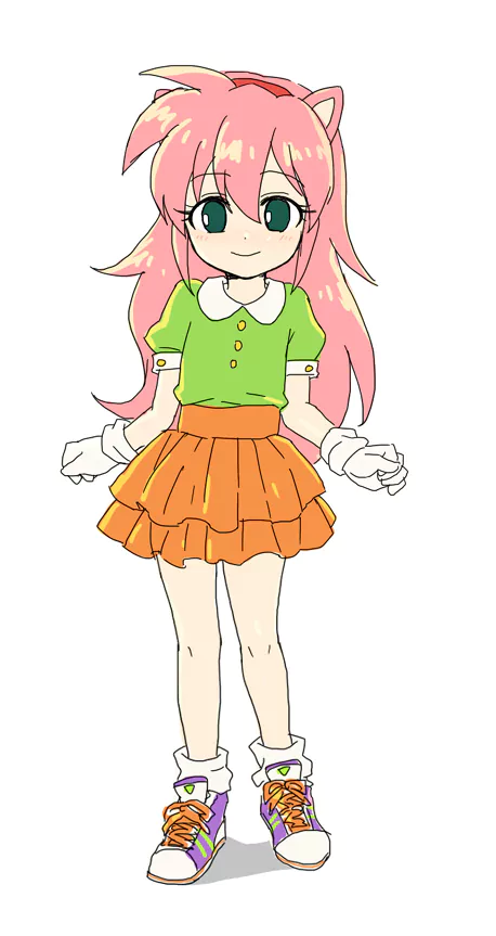 pink hair humanized Amy Rose video game Sonic CD Image