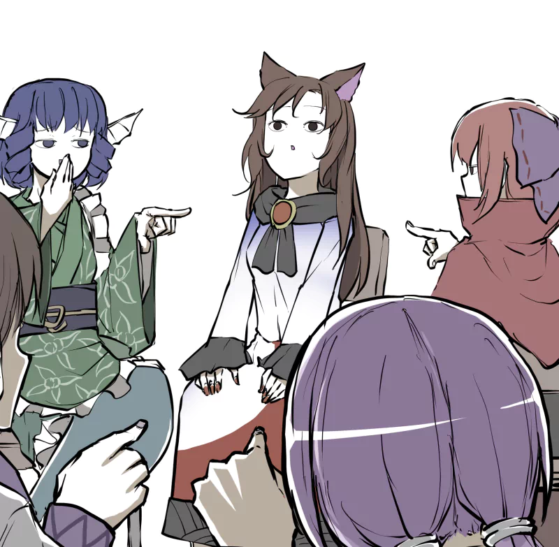 Sekibanki (Touhou) Wakasagihime (Touhou) Yatsuhashi Tsukumo Benben Tsukumo Kagerou Imaizumi Anime Touhou Image