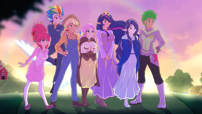 Rainbow Dash humanized Starlight Glimmer Spike (My Little Pony) Fluttershy (My Little Pony) Rarity (My Little Pony) Pinkie Pie Twilight Sparkle TV Show My Little Pony: Friendship Is Magic Image