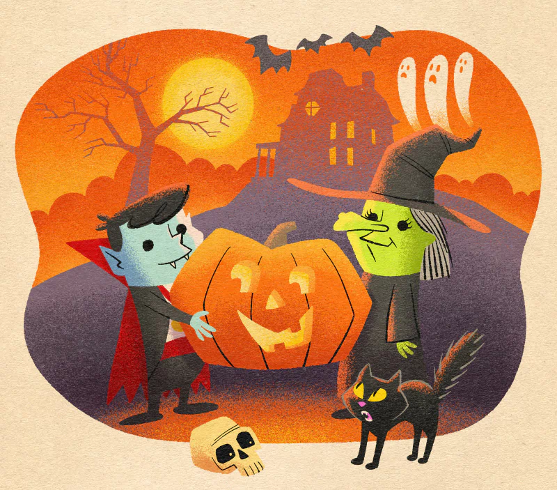 pumpkin cat vampire witch holiday halloween Image