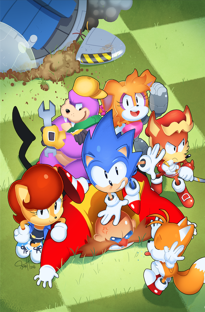 Download Freedom Fighters (Sonic The Hedgehog) Archie Comics Doctor Robotnik Rotor The Walrus Bunnie Rabbot Antoine D'Coolette Miles 'Tails' Prower Sally Acorn Comic Sonic The Hedgehog Art