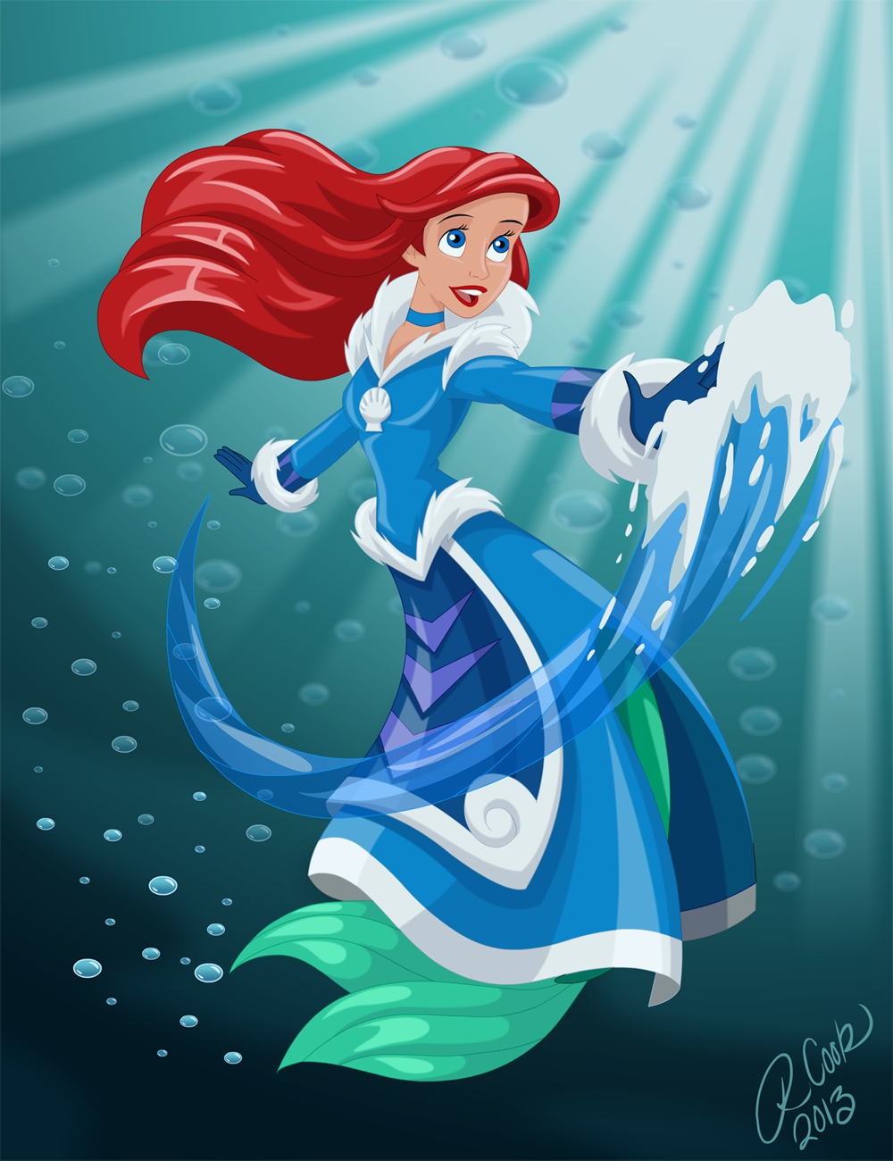 Download Avatar: The Last Airbender Red Hair Water Mermaid Ariel (The Little Mermaid) Movie Crossover Art
