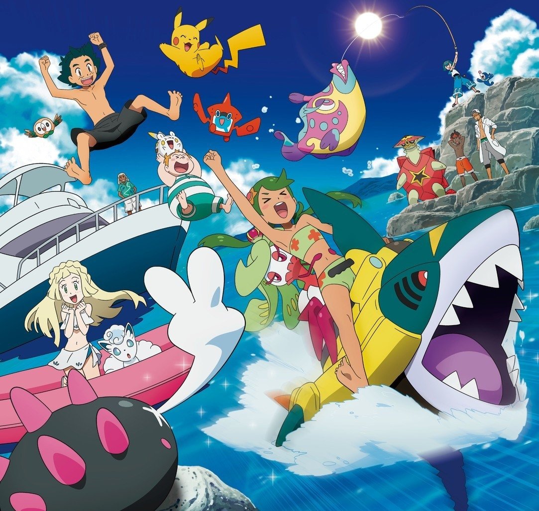 Download Togedemaru (Pokémon) Rowlet (Pokémon) Professor Kukui (Pokemon) Rotom (Pokémon) Sophocles (Pokémon) Kiawe (Pokémon) Alolan Vulpix Pikachu Mallow (Pokémon) Lillie (Pokemon) Ash Ketchum Anime Pokemon Art