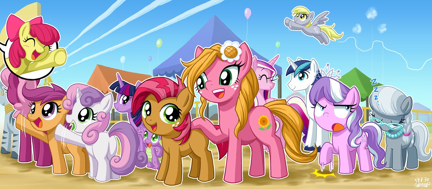 Download Cheerilee (My Little Pony) Sweetie Belle Scootaloo (My Little Pony) Apple Bloom Princess Cadance Spike (My Little Pony) Twilight Sparkle Silver Spoon (My Little Pony) Derpy Hooves Shining Armor Diamond Tiara (My Little Pony) Babs Seed Sunflower (My Little Pony) TV Show My Little Pony: Friendship Is Magic Art