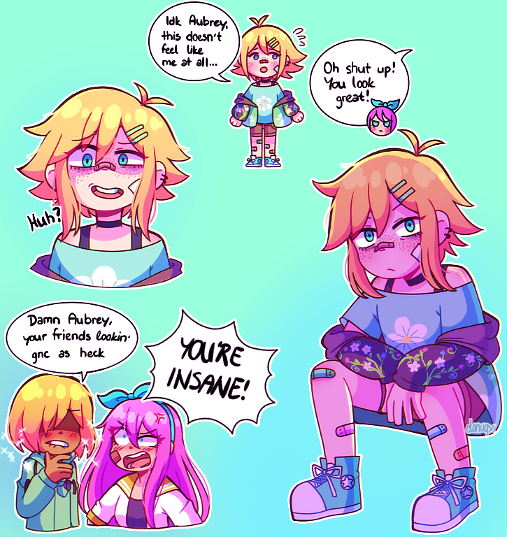 Download The Maverick (Omori) Aubrey (Omori) Basil (Omori) Video Game OMORI Art