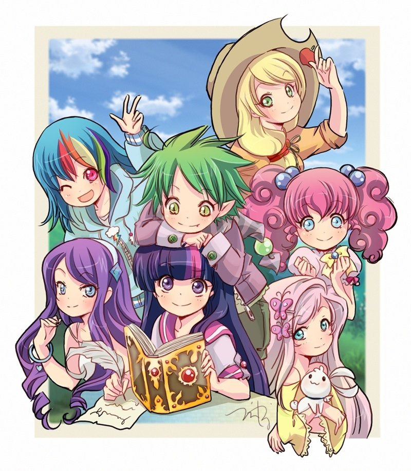 Download Humanized Angel Bunny Fluttershy (My Little Pony) Pinkie Pie Applejack (My Little Pony) Rainbow Dash Rarity (My Little Pony) Spike (My Little Pony) Twilight Sparkle TV Show My Little Pony: Friendship Is Magic Art