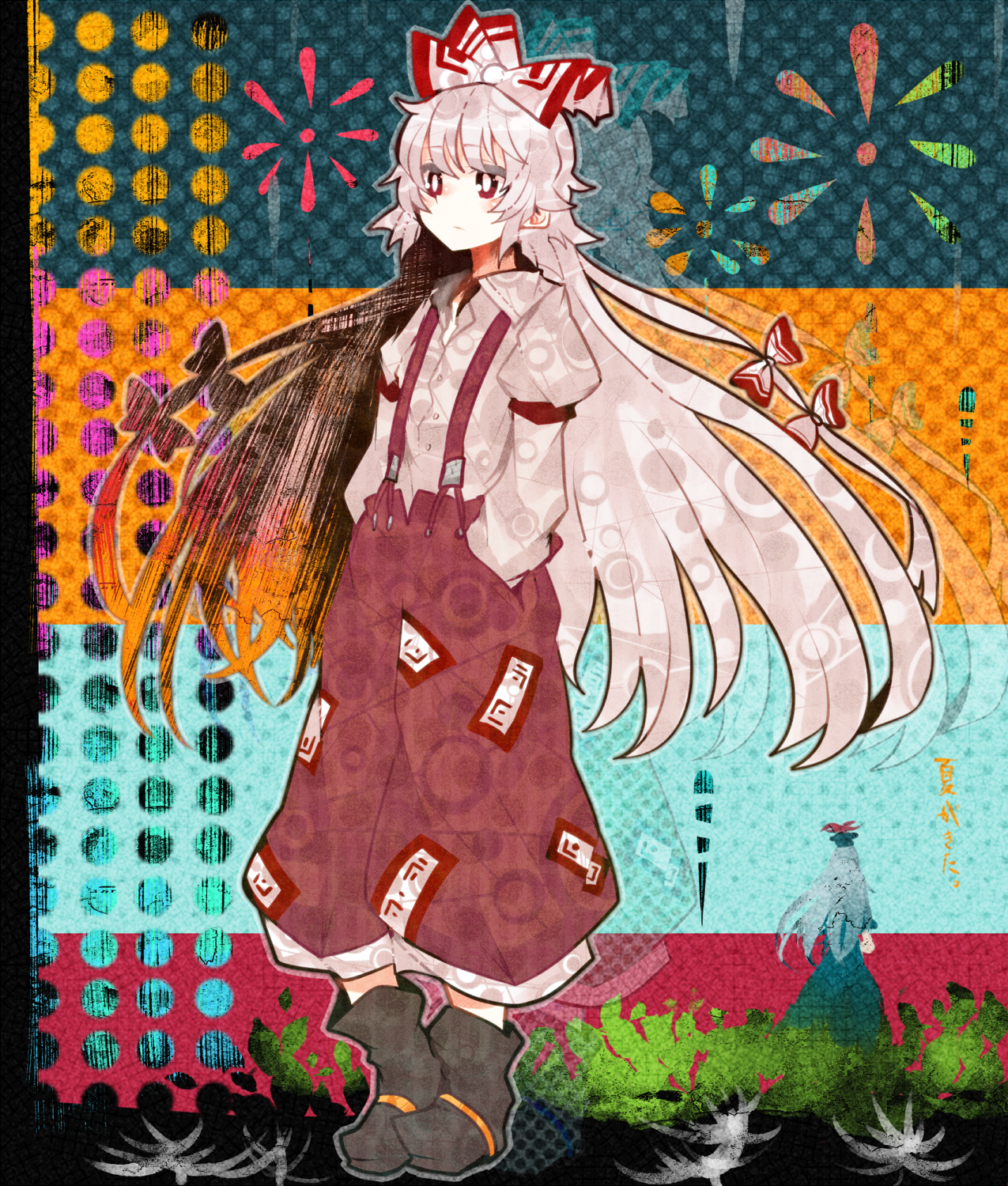 Download Keine Kamishirasawa Fujiwara No Mokou Anime Touhou Art