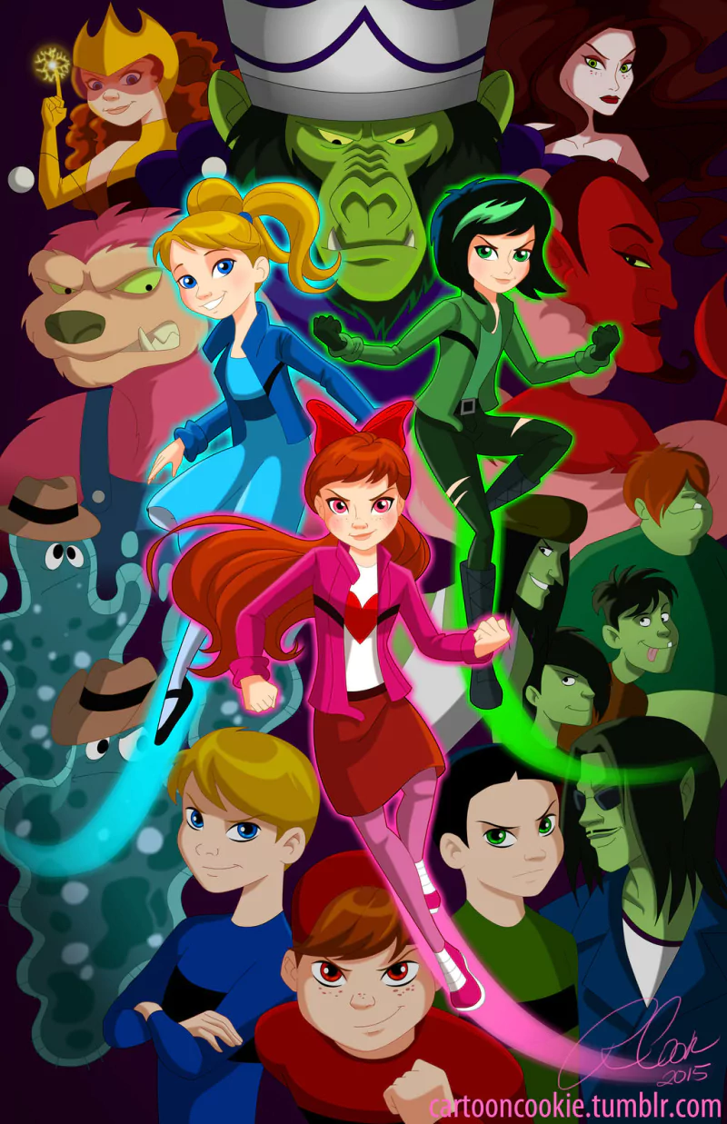 The Rowdyruff Boys The Powerpuff Girls Sedusa (Powerpuff Girls) Gang Green Gang (Powerpuff Girls) Fuzzy Lumpkins Princess Morbucks Him (Powerpuff Girls) Mojo Jojo Butch (Powerpuff Girls) Boomer (Powerpuff Girls) Brick ( Powerpuff Girls) Buttercup (Powerpuff Girls) Bubbles (Powerpuff Girls) Blossom (Powerpuff Girls) TV Show The Powerpuff Girls (1998) Image