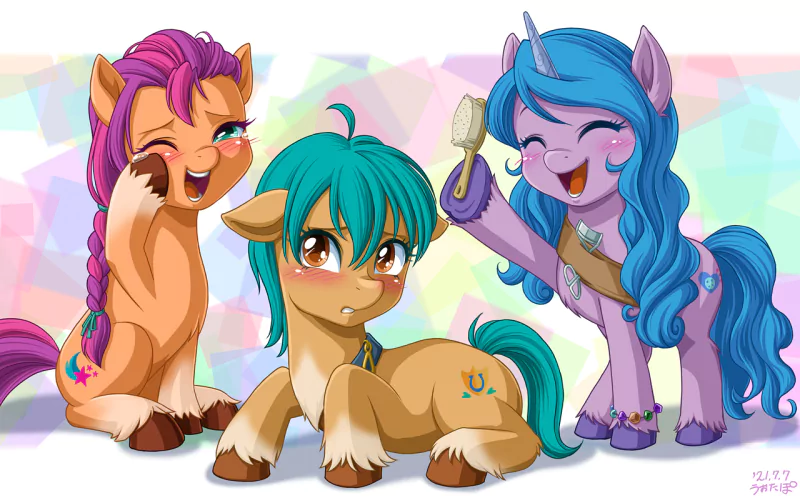 Hitch Trailblazer Izzy Moonbow Sunny Starscout movie My Little Pony: A New Generation Image