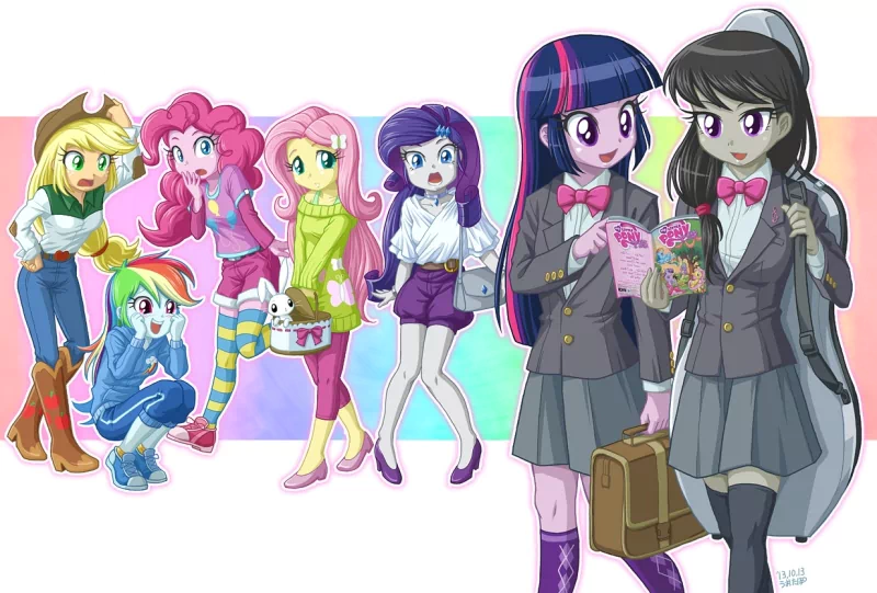 Rarity (My Little Pony) Rainbow Dash Applejack (My Little Pony) Pinkie Pie Fluttershy (My Little Pony) Octavia Melody Twilight Sparkle movie My Little Pony: Equestria Girls Image