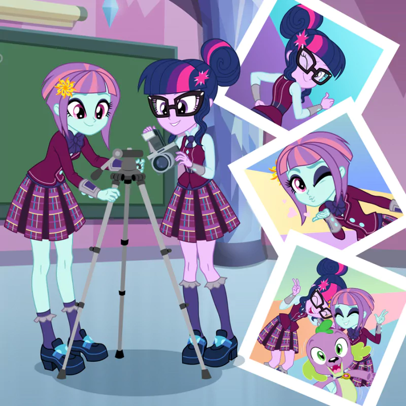 Spike (My Little Pony) Sci-Twi (My Little Pony) Sunny Flare movie My Little Pony: Equestria Girls - Friendship Games Image