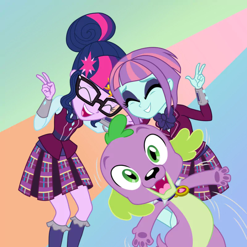 Spike (My Little Pony) Sunny Flare Sci-Twi (My Little Pony) movie My Little Pony: Equestria Girls - Friendship Games Image