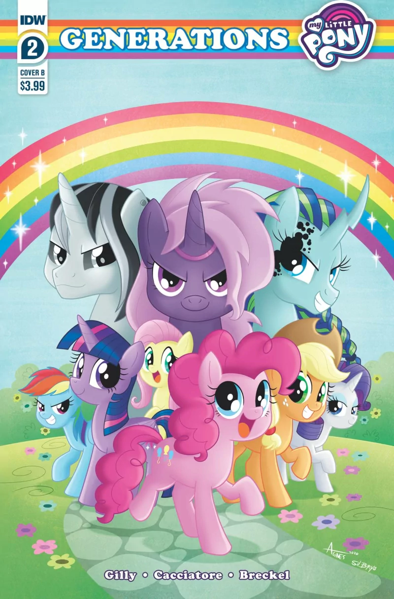 Violet Shiver (My Little Pony) Shadow Storm (My Little Pony) Black Belle (My Little Pony) IDW Comics Rainbow Dash Applejack (My Little Pony) Rarity (My Little Pony) Fluttershy (My Little Pony) Twilight Sparkle Pinkie Pie Comic My Little Pony: Generations Image