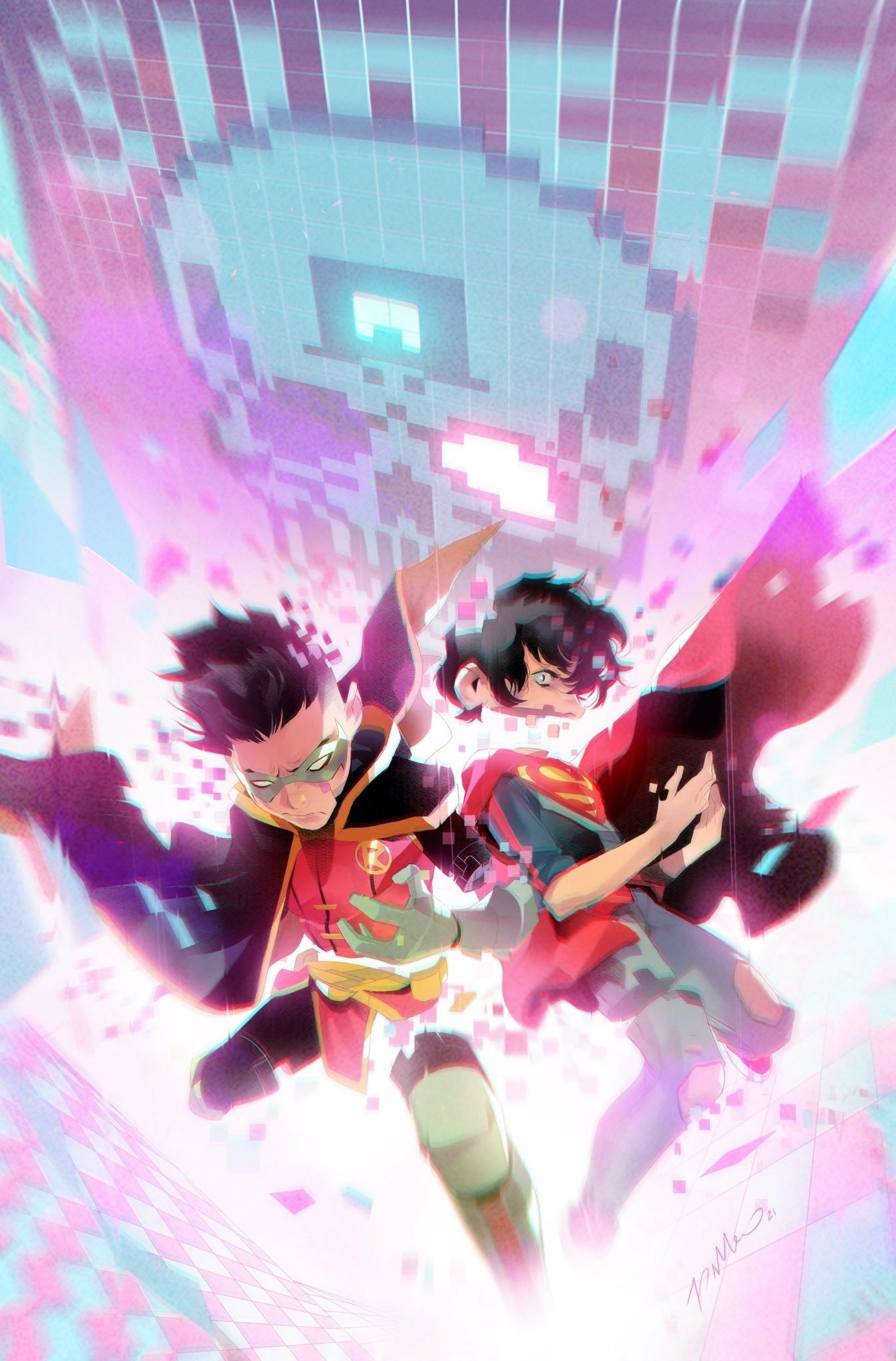 Download DC Comics Superboy Robin (DC Comics) Damian Wayne Jon Kent Comic Challenge Of The Super-Sons Art