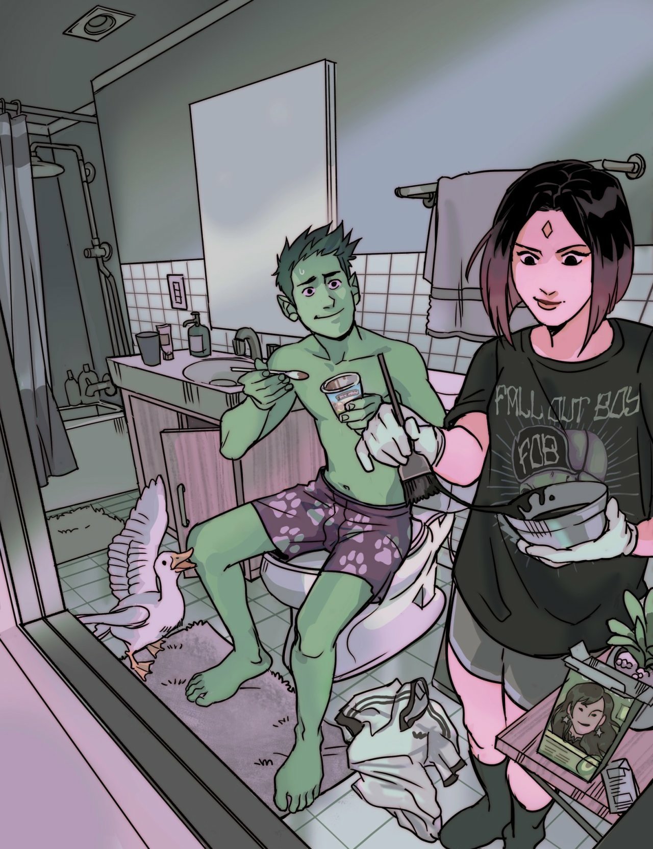 Download Raven (DC Comics) Beast Boy Rachel Roth Garfield Logan Comic Teen Titans: Beast Boy Art